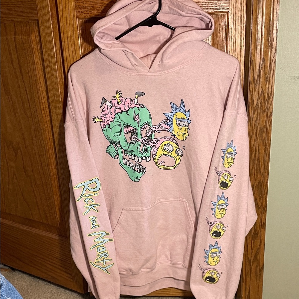 Rick and Morty Pink Graphic Hoodie